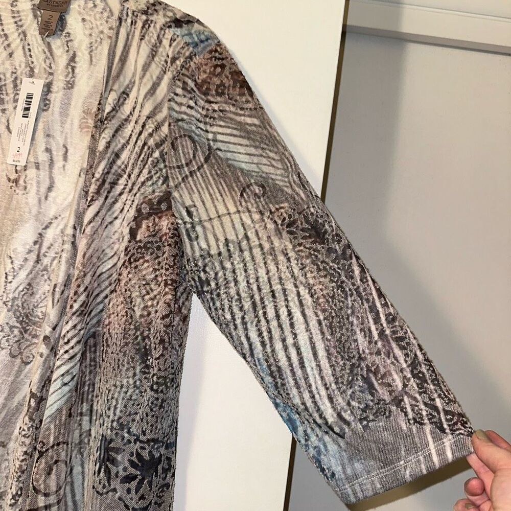 Chicos Women’s Burnout Paisley Dream Cardigan Sweater Size 2 (Large) NWT - Picture 4 of 11